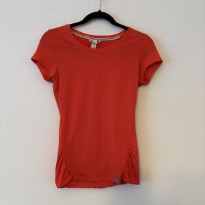 Smartwool Womens 100% Merino Wool Short Sleeve Shirt Coral XS Base Layer Hiking